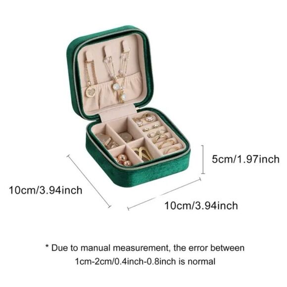 ✨ 🆕 ✨ Classic Italian Velvet w Gold Hardware Travel Storage Jewelry Box✨ - Picture 11 of 14